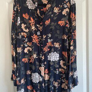 Size 8 (38) Navy floral button front tunic. Part Two